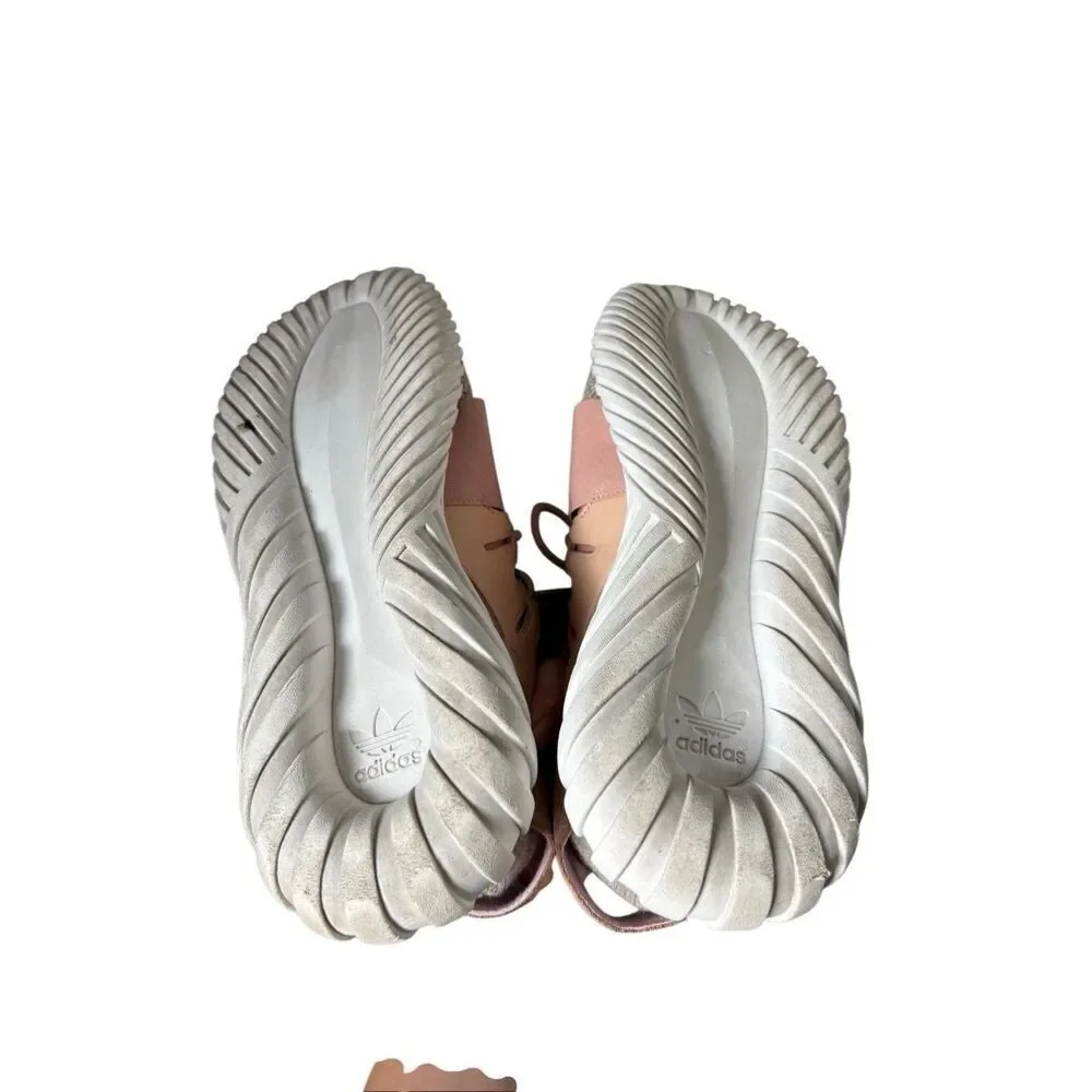 Adidas Tubular Doom Beige Pink Knit Ankle‎ Sock Sneakers 11.5